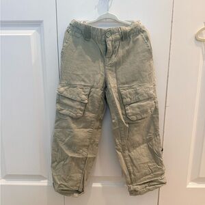 Ralph Lauren Kids Olive Cargo Pants with Floral Lining size 6